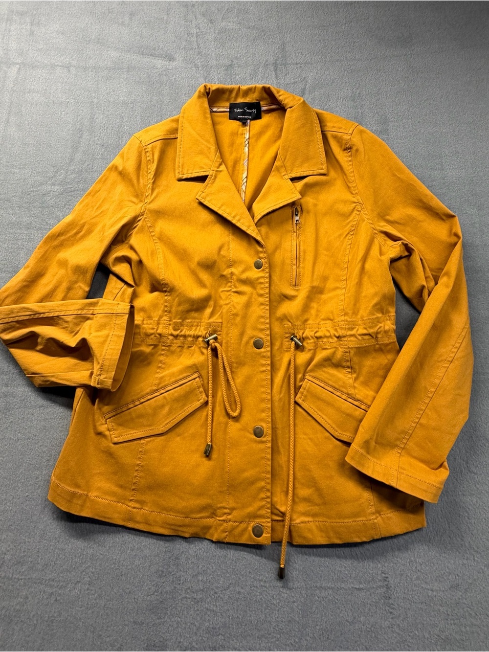 Eden Society Mustard Drawstring Utility Jacket Women’s Size Large Fall